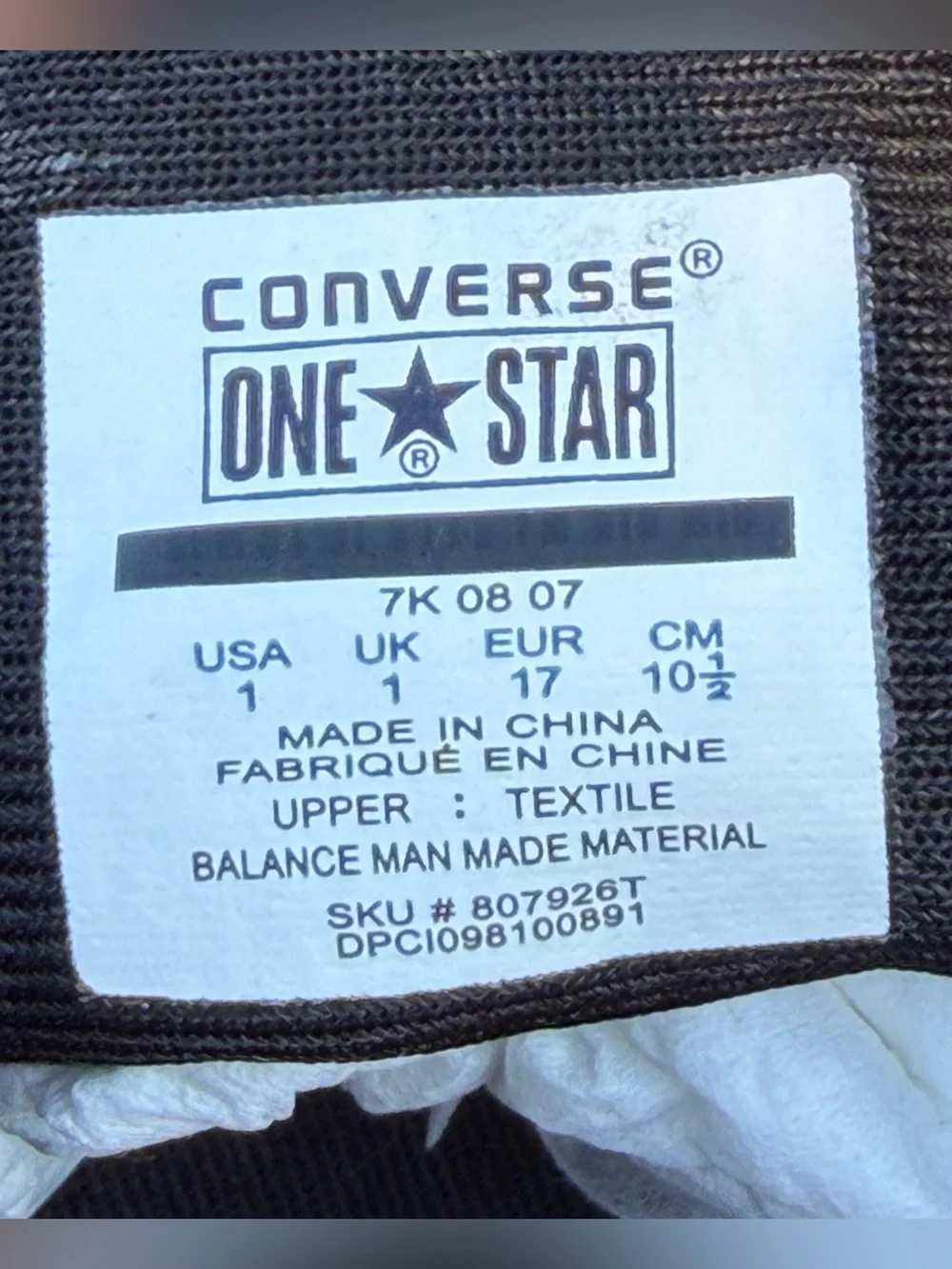 Converse One Star Crib Sneakers Brown‎ / Black Infant Baby 1